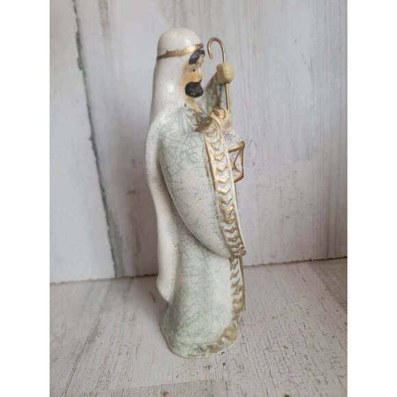 Vintage Joseph 3‎ king lantern rustic ceramic figure xmas - Picture 3 of 6
